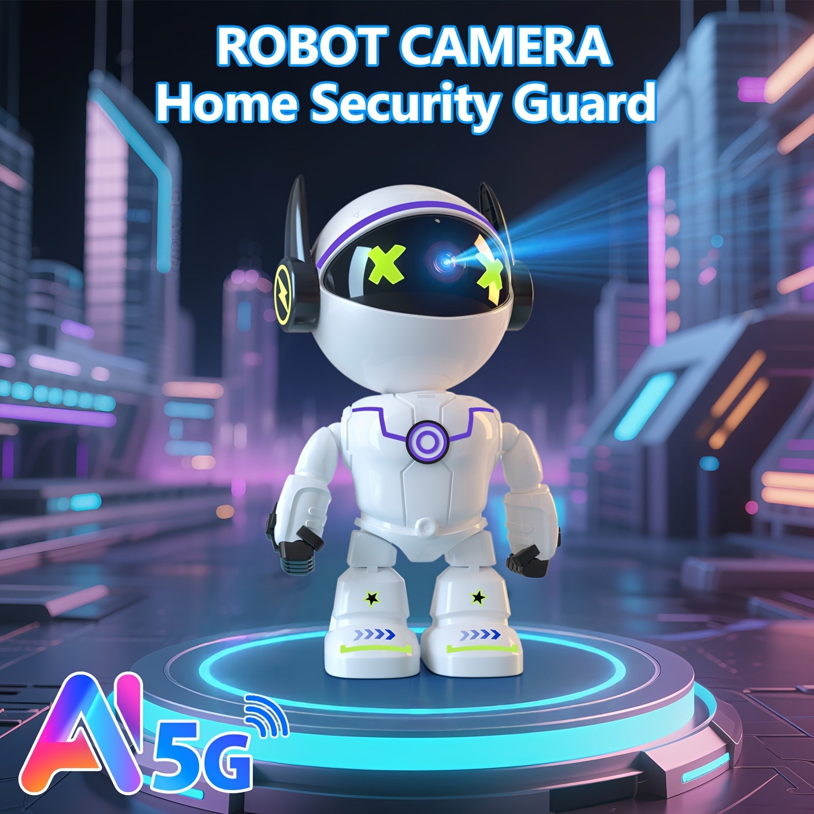 5MP HD Smart Phone Robot Camera, Indoor Cameras with Audio And Video, Security Cameras Wireless Outdoor Indoor, Pet Camera for Cat Dog, 360 Degree Night Vision Nanny Camera for Bedroom, Two Way Audio, Motion Detection, Gifts for Home Security