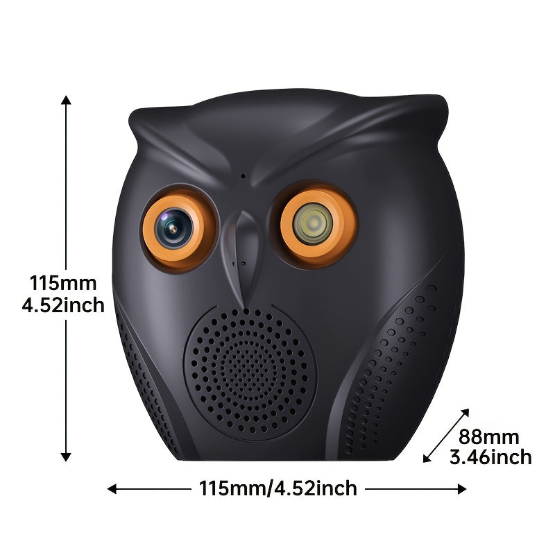 1080P WiFi Home Security Camera, 120° Wide Angle, Two-Way Audio Indoor Mini Surveillance Camera with Speaker, Video Function, APP-Controlled WiFi Home Monitoring, Motion Detection Alerts, Owl Themed Design, WiFi Connection.