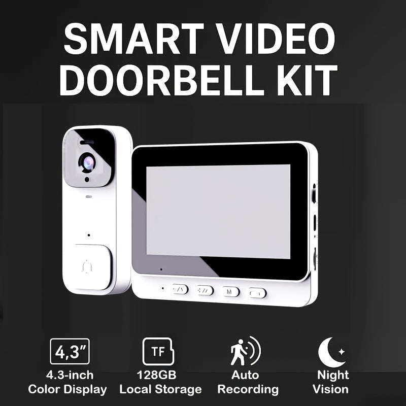 Special ! Smart Wireless Video Doorbell, Display Screen Versions And Chime Versions. Check The SKU Images Carefully And Choose According To Your Needs. 2-way Intercom, Night Vision, Large Battery, Easy Installation. Perfect Holiday Gift Choice!