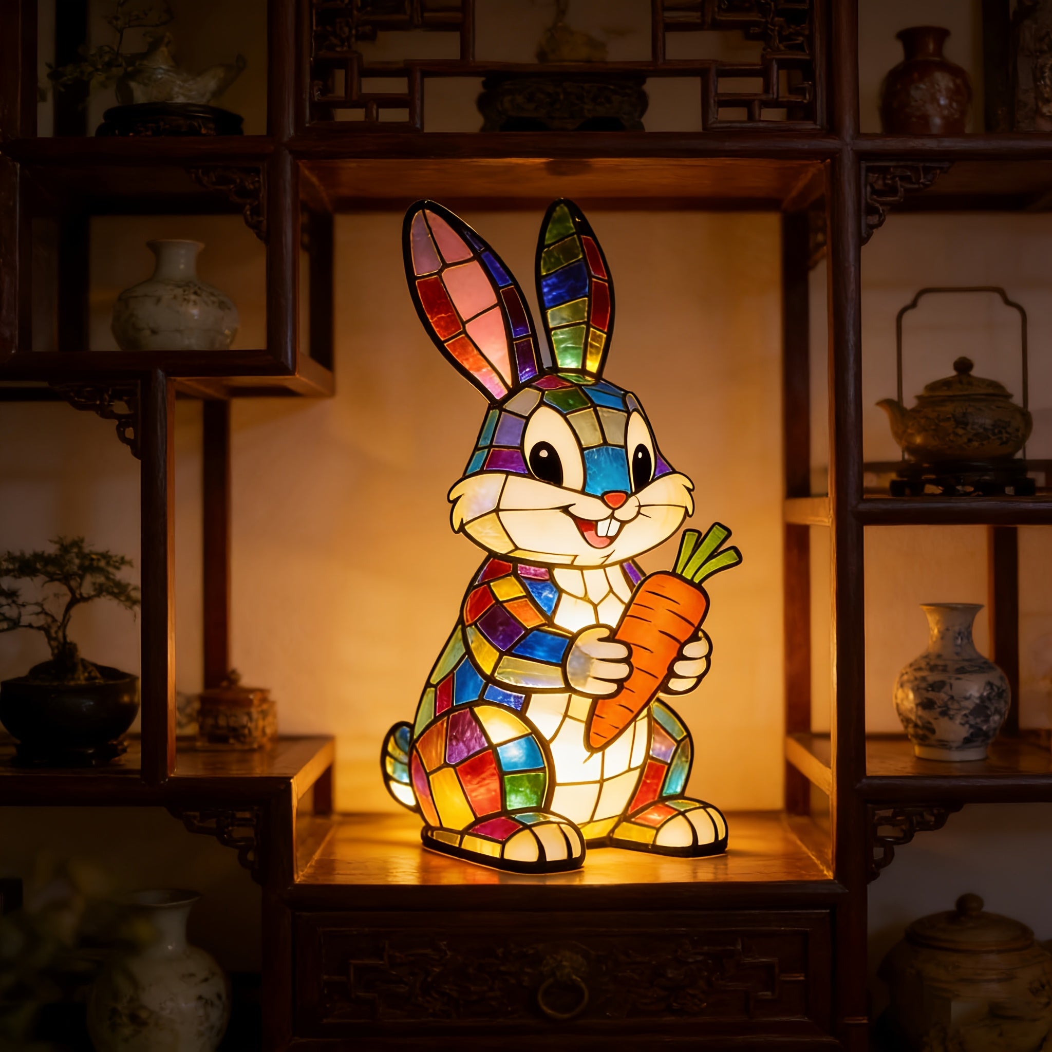 Cute Rabbit Night Light, Warm Toned And Quirky Style, Desktop Light, Suitable for Home Decoration, with Lamp Rabbit Statue, Can Be Used As Bedside Lamp Or Desktop Decoration, Perfect Gift for Animal Lovers